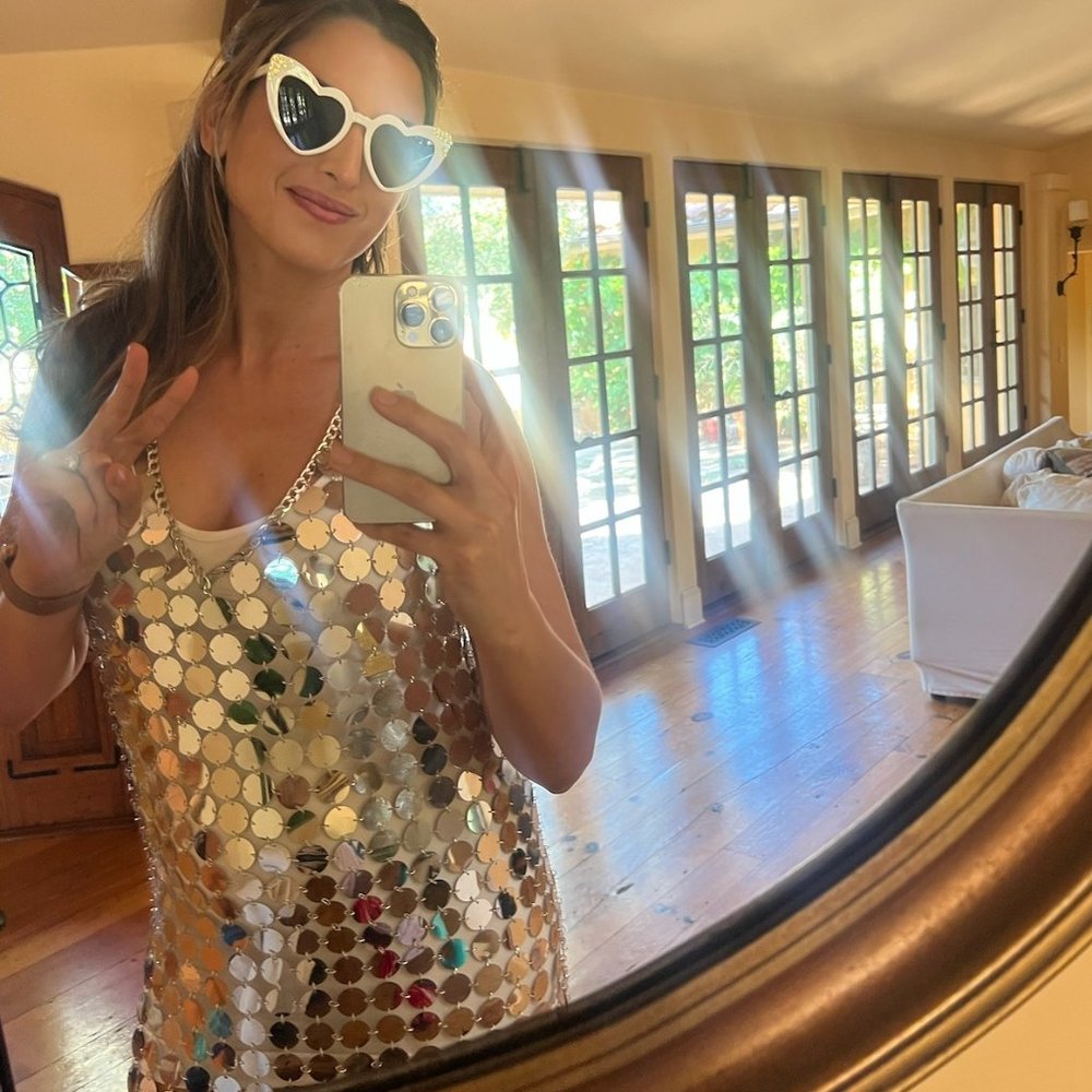 DIANA SILVER DISCO DRESS, Medium